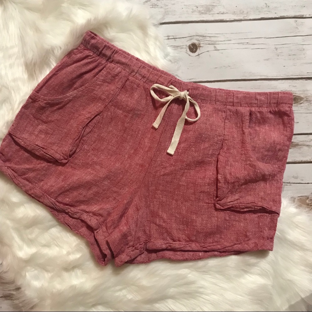 Anthropologie Mermaid Linen casual Shorts Size L